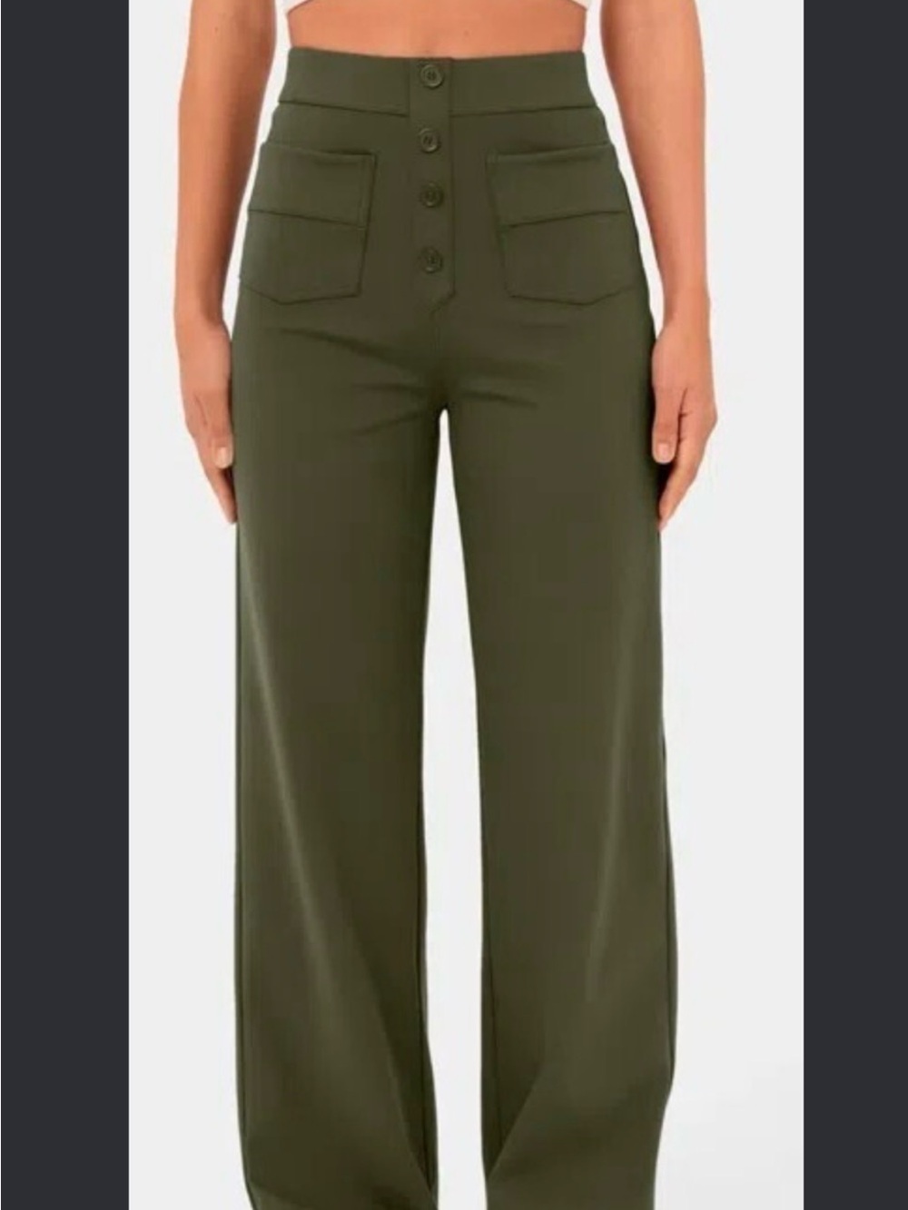 Halara High-Rise Wide-Leg Pants in Olive